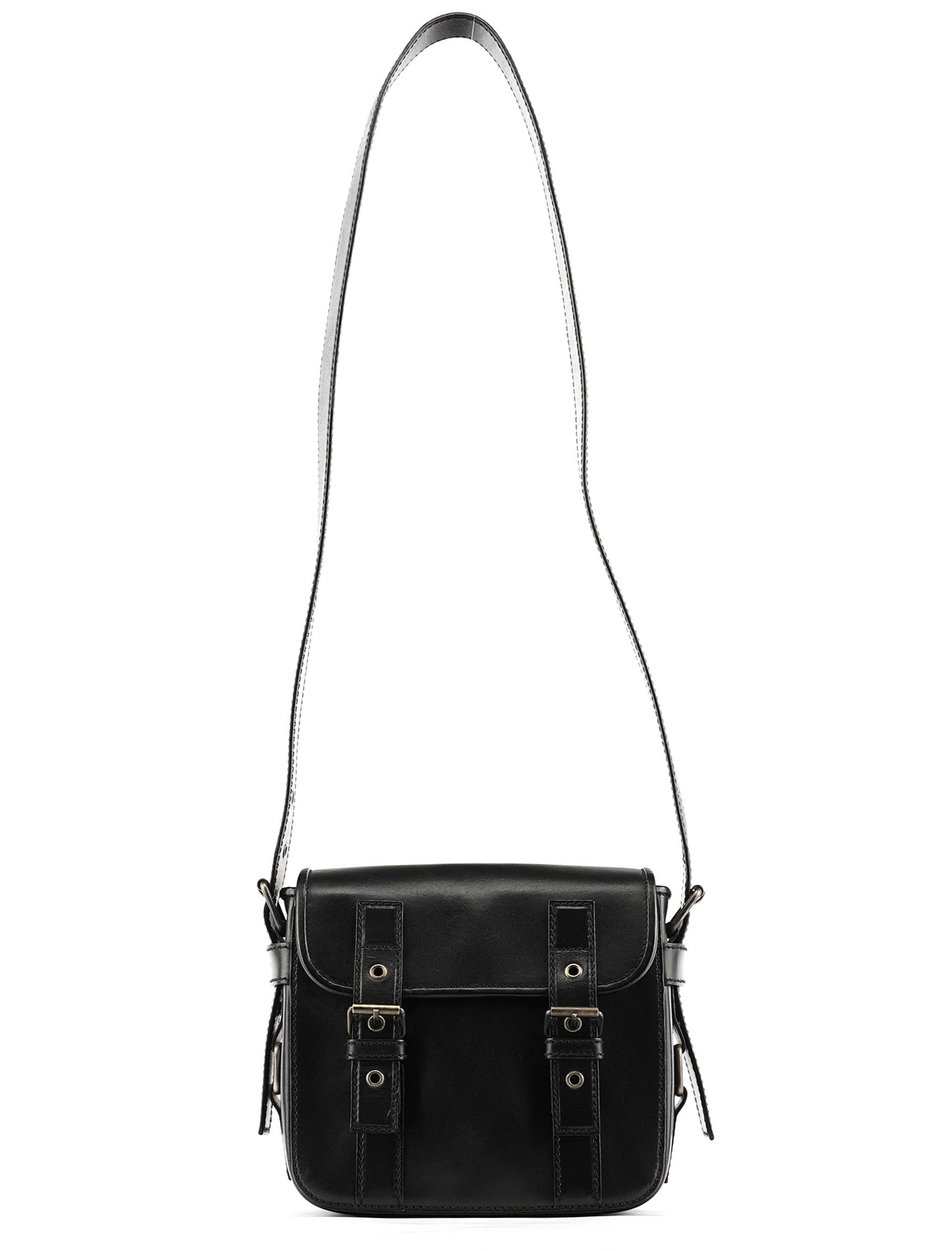 Yves Saint Laurent Borsa a tracolla Belt in pelle di vitello nera