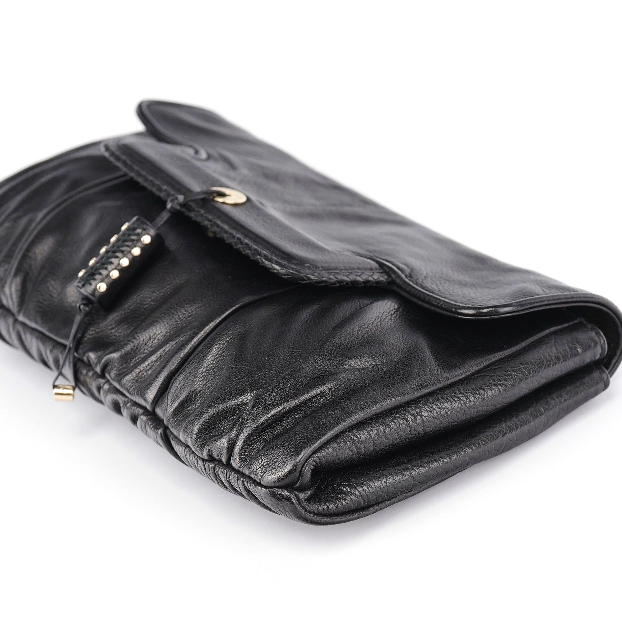 Yves Saint Laurent Black Calfskin Clutch Bag
