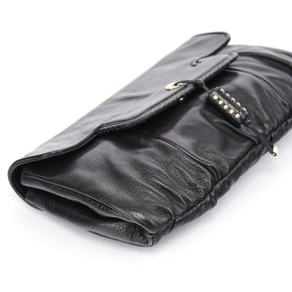 Yves Saint Laurent Black Calfskin Clutch Bag