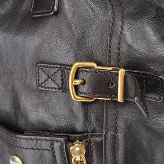 Yves Saint Laurent Black Calfskin Downtown Tote Bag