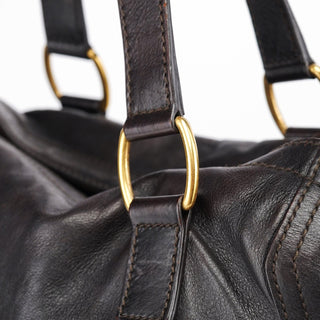 Yves Saint Laurent Black Calfskin Downtown Tote Bag