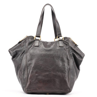 Yves Saint Laurent Black Calfskin Downtown Tote Bag