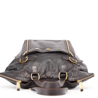 Yves Saint Laurent Black Calfskin Downtown Tote Bag