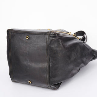 Yves Saint Laurent Black Calfskin Downtown Tote Bag
