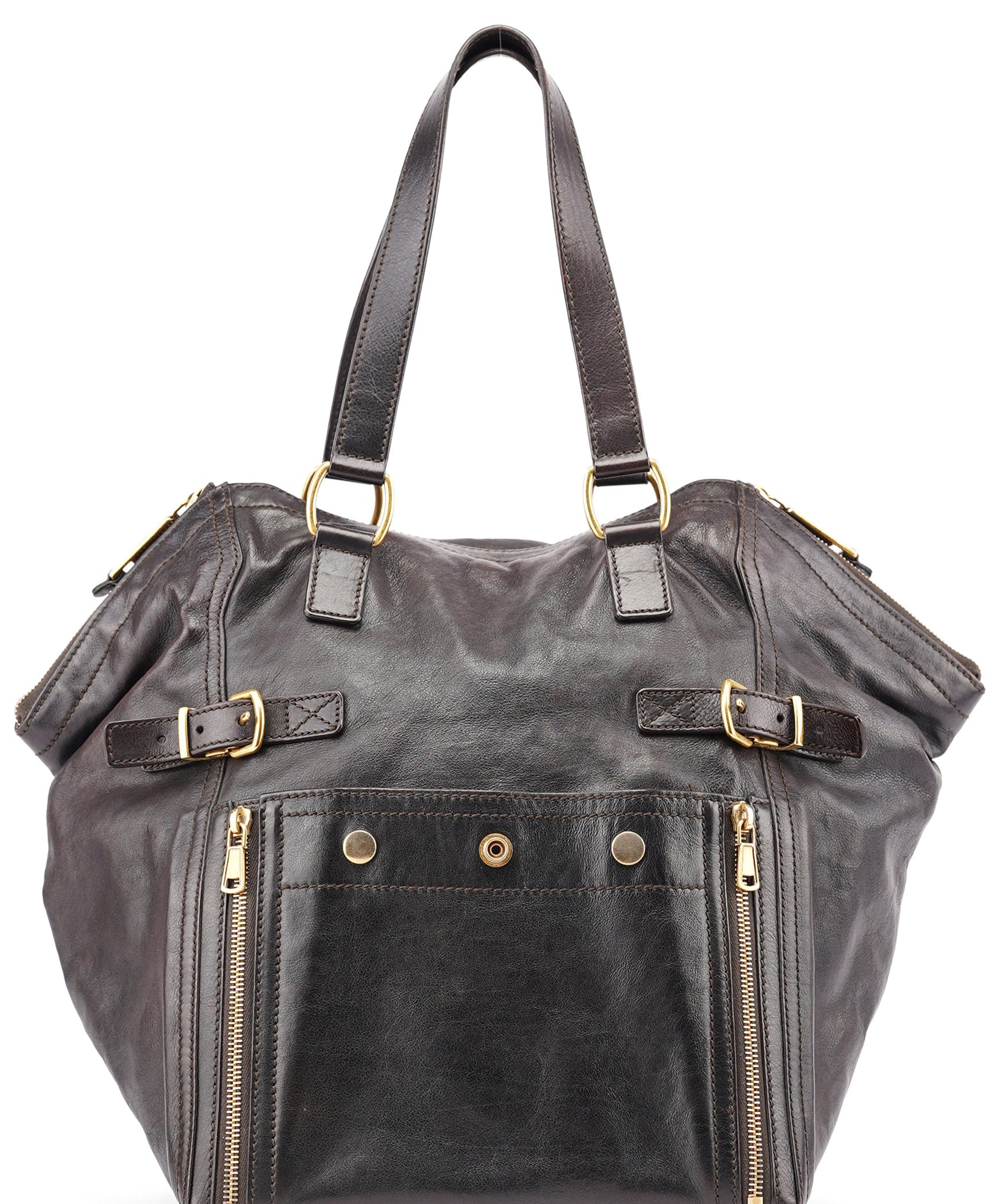 Yves Saint Laurent Borsa tote Downtown in pelle di vitello nera