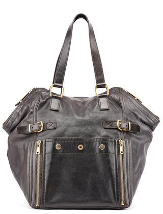 Yves Saint Laurent Black Calfskin Downtown Tote Bag
