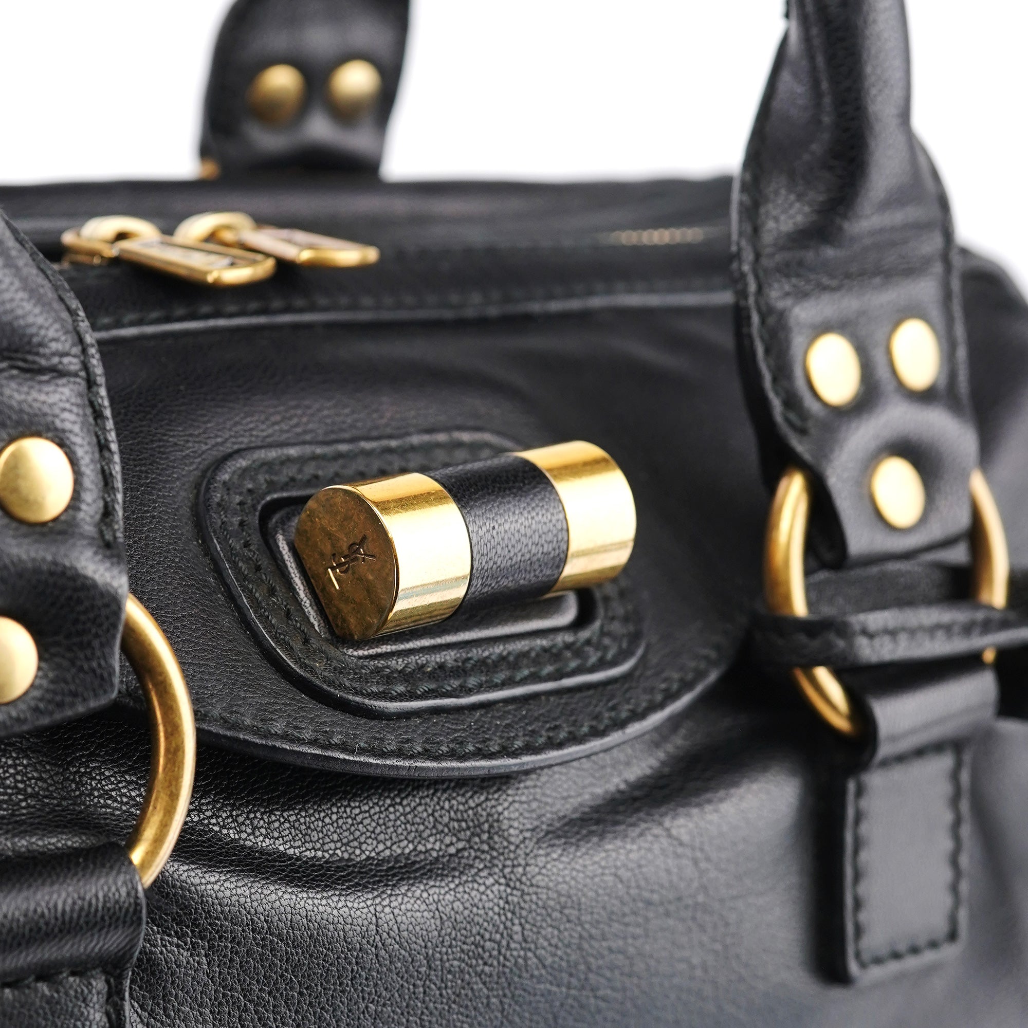 Yves Saint Laurent Black Calfskin Leather Muse Tote Bag