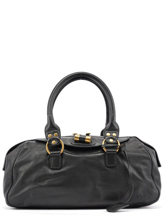 Yves Saint Laurent Black Calfskin Leather Muse Tote Bag