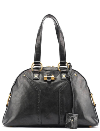 Yves Saint Laurent Black Calfskin Leather Muse Tote Bag