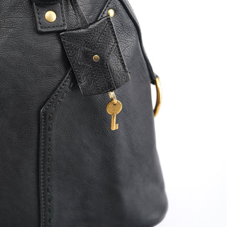 Yves Saint Laurent Black Calfskin Leather Muse Tote Bag