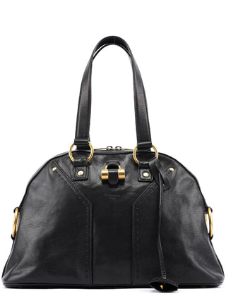 Yves Saint Laurent Black Calfskin Leather Muse Tote Bag