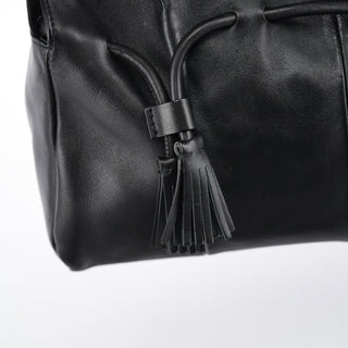 Yves Saint Laurent Black Calfskin Leather Tassel Shoulder Bag