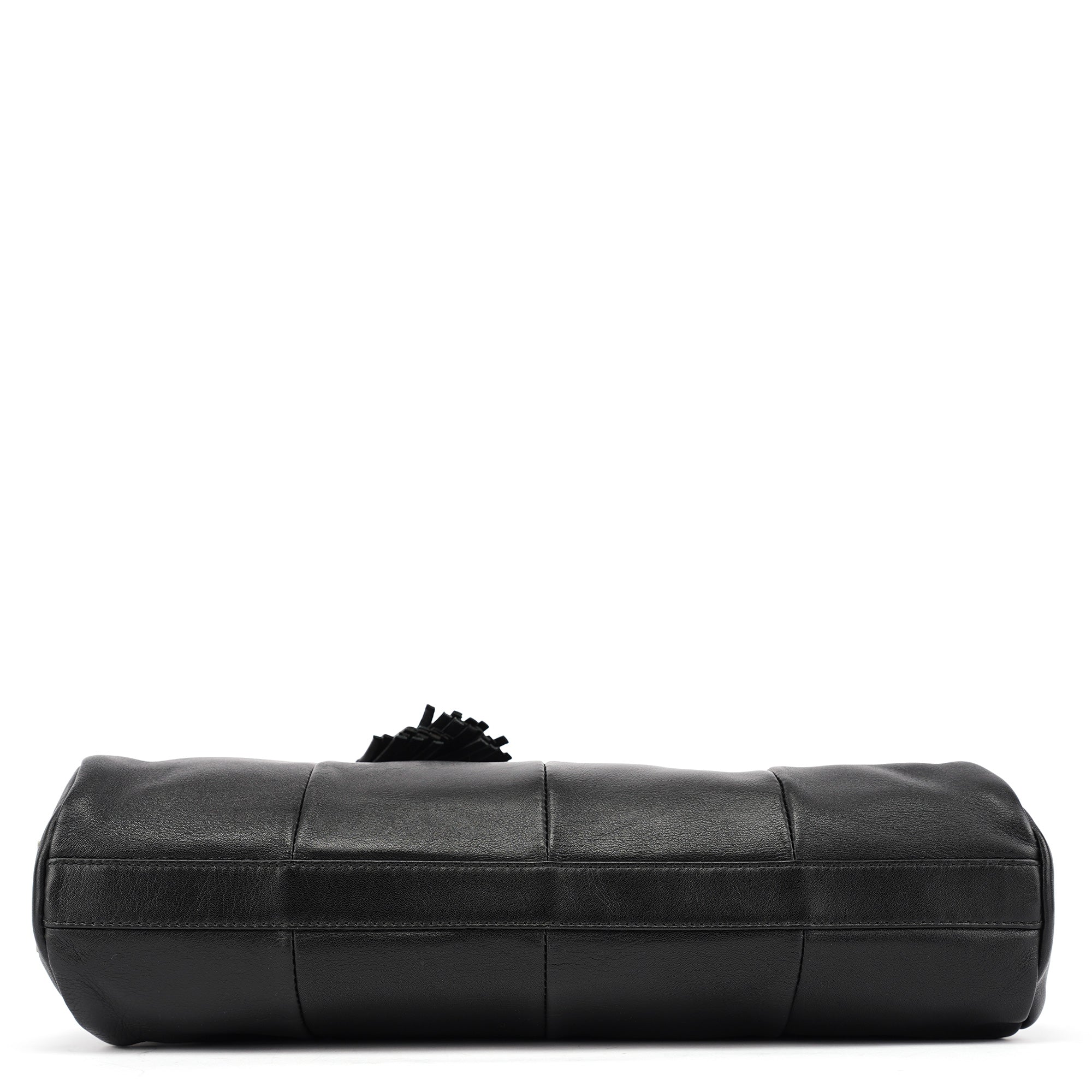 Yves Saint Laurent Borsa a spalla con nappe in pelle di vitello nera