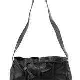 Yves Saint Laurent Borsa a spalla con nappe in pelle di vitello nera