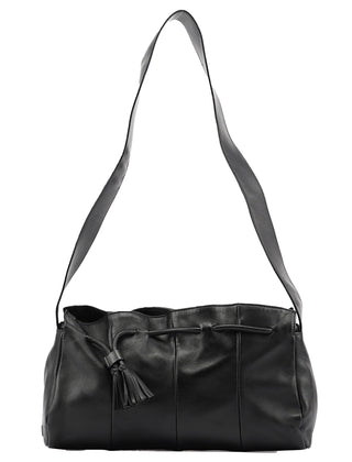 Yves Saint Laurent Black Calfskin Leather Tassel Shoulder Bag