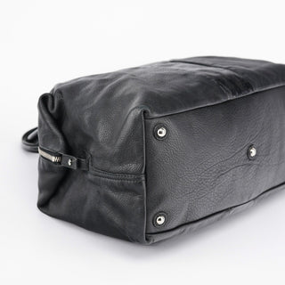 Yves Saint Laurent Black Lambskin Easy Bowling Bag