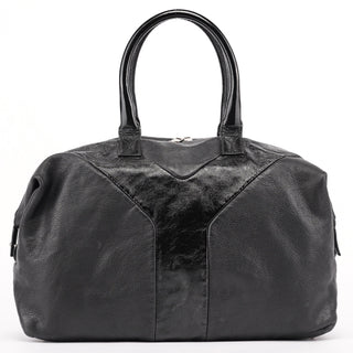 Yves Saint Laurent Black Lambskin Easy Bowling Bag