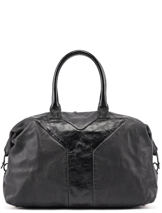 Yves Saint Laurent Black Lambskin Easy Bowling Bag