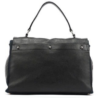 Yves Saint Laurent Black Large Leather Muse Two Bag