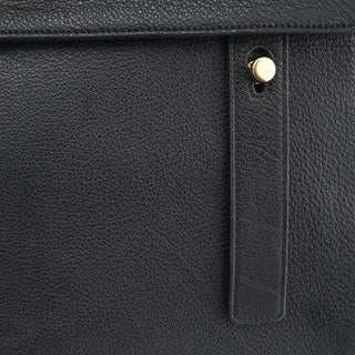 Yves Saint Laurent Black Leather Canvas Muse Two 2-Way Bag