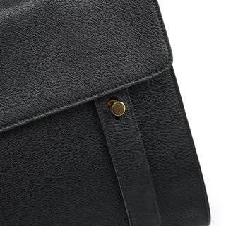 Yves Saint Laurent Black Leather Canvas Muse Two 2-Way Bag