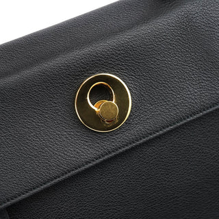 Yves Saint Laurent Black Leather Canvas Muse Two 2-Way Bag