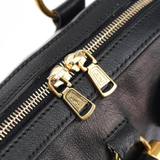 Yves Saint Laurent Black Leather Muse Tote Bag