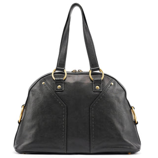 Yves Saint Laurent Black Leather Muse Tote Bag
