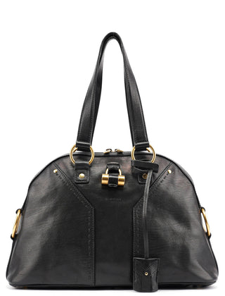 Yves Saint Laurent Black Leather Muse Tote Bag