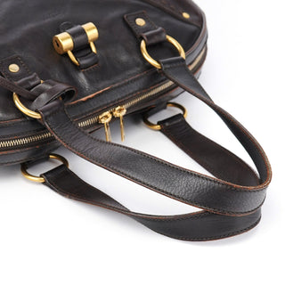 Yves Saint Laurent Black Leather Muse Tote Bag