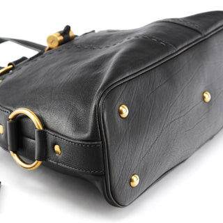 Yves Saint Laurent Black Leather Muse Tote Bag