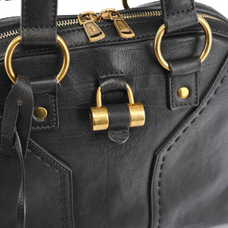 Yves Saint Laurent Black Leather Muse Tote Bag