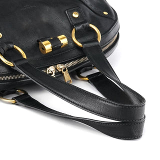 Yves Saint Laurent Black Leather Muse Tote Bag