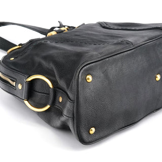 Yves Saint Laurent Black Leather Muse Tote Bag