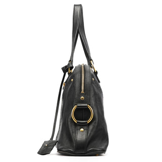 Yves Saint Laurent Black Leather Muse Tote Bag