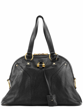 Yves Saint Laurent Black Leather Muse Tote Bag