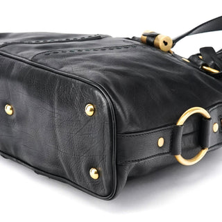 Yves Saint Laurent Black Leather Muse Tote Bag