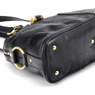 Yves Saint Laurent Black Leather Muse Tote Bag