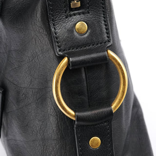 Yves Saint Laurent Black Leather Muse Tote Bag