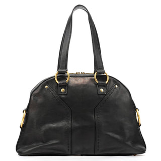 Yves Saint Laurent Black Leather Muse Tote Bag