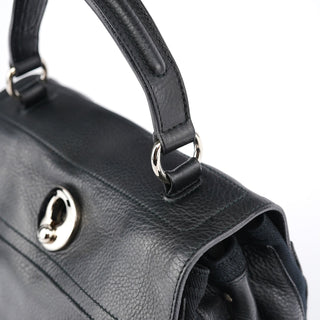 Yves Saint Laurent Black Leather Muse Two 2-Way Bag