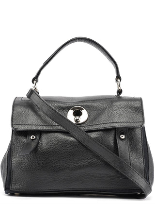 Yves Saint Laurent Black Leather Muse Two 2-Way Bag