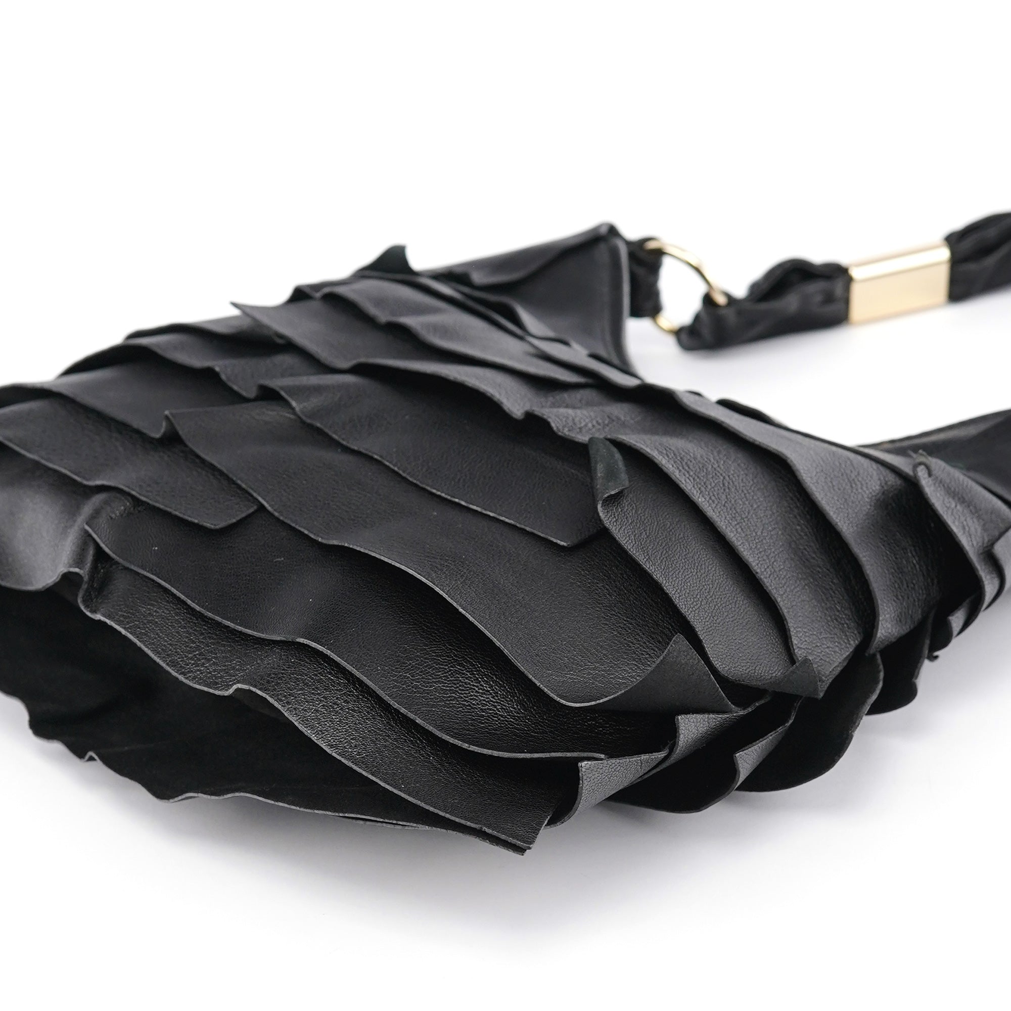 Yves Saint Laurent Black Leather Saint Tropez Shoulder Bag