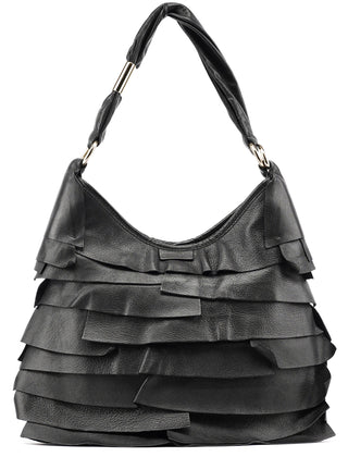 Yves Saint Laurent Black Leather Saint Tropez Shoulder Bag