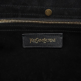 Yves Saint Laurent Black Leather Suede Muse Two Top Handle Bag