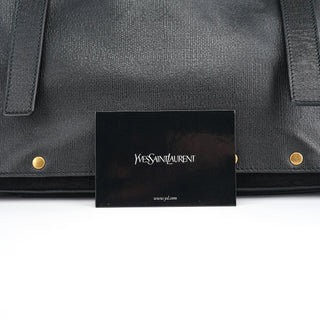 Yves Saint Laurent Black Leather Suede Muse Two Top Handle Bag