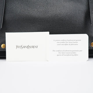 Yves Saint Laurent Black Leather Suede Muse Two Top Handle Bag