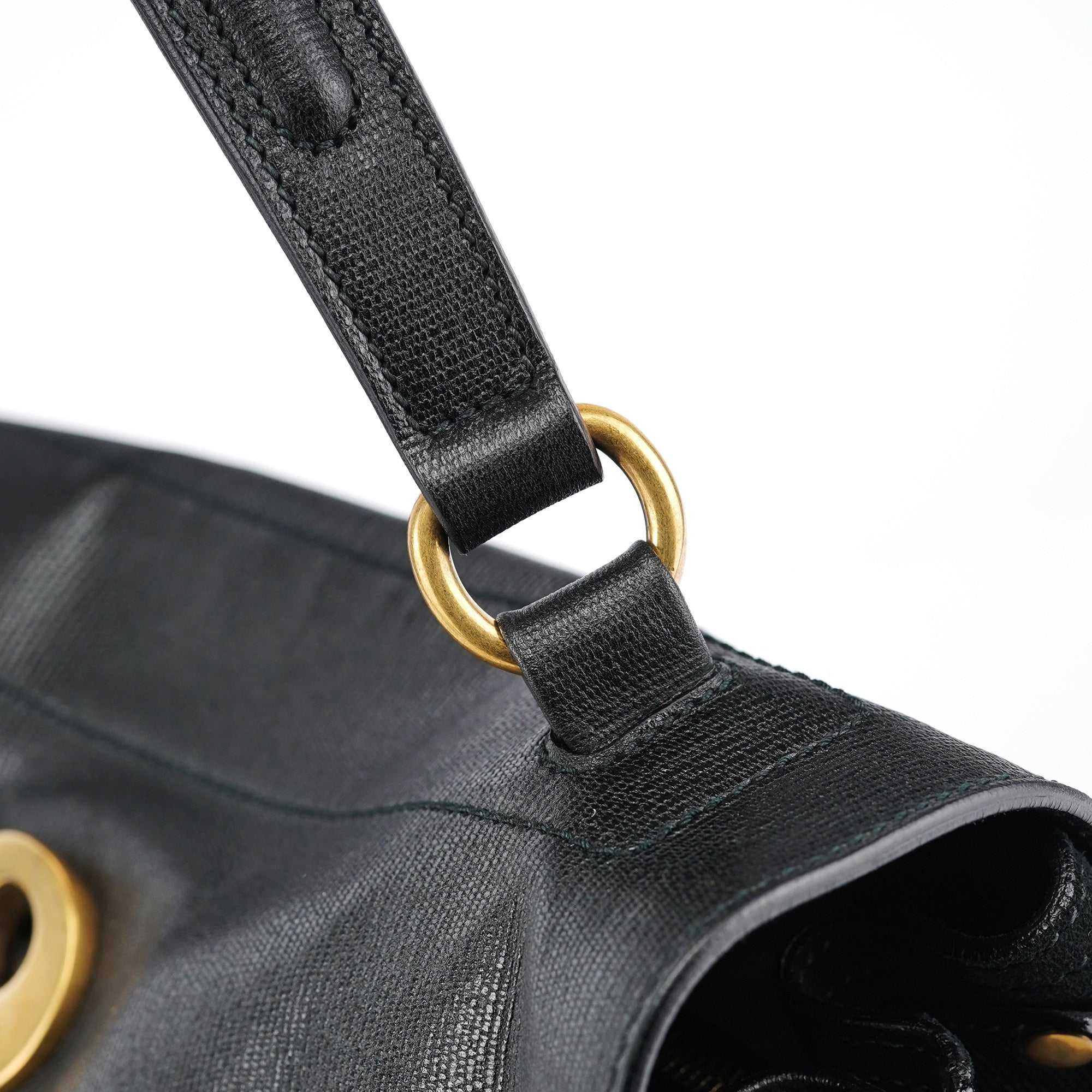 Yves Saint Laurent Muse Two Henkeltasche aus schwarzem Leder und Veloursleder