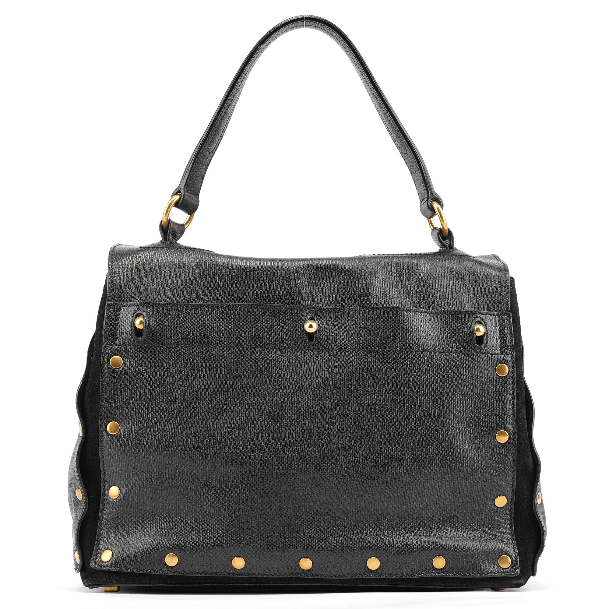 Yves Saint Laurent Muse Two Henkeltasche aus schwarzem Leder und Veloursleder