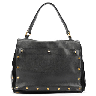 Yves Saint Laurent Black Leather Suede Muse Two Top Handle Bag
